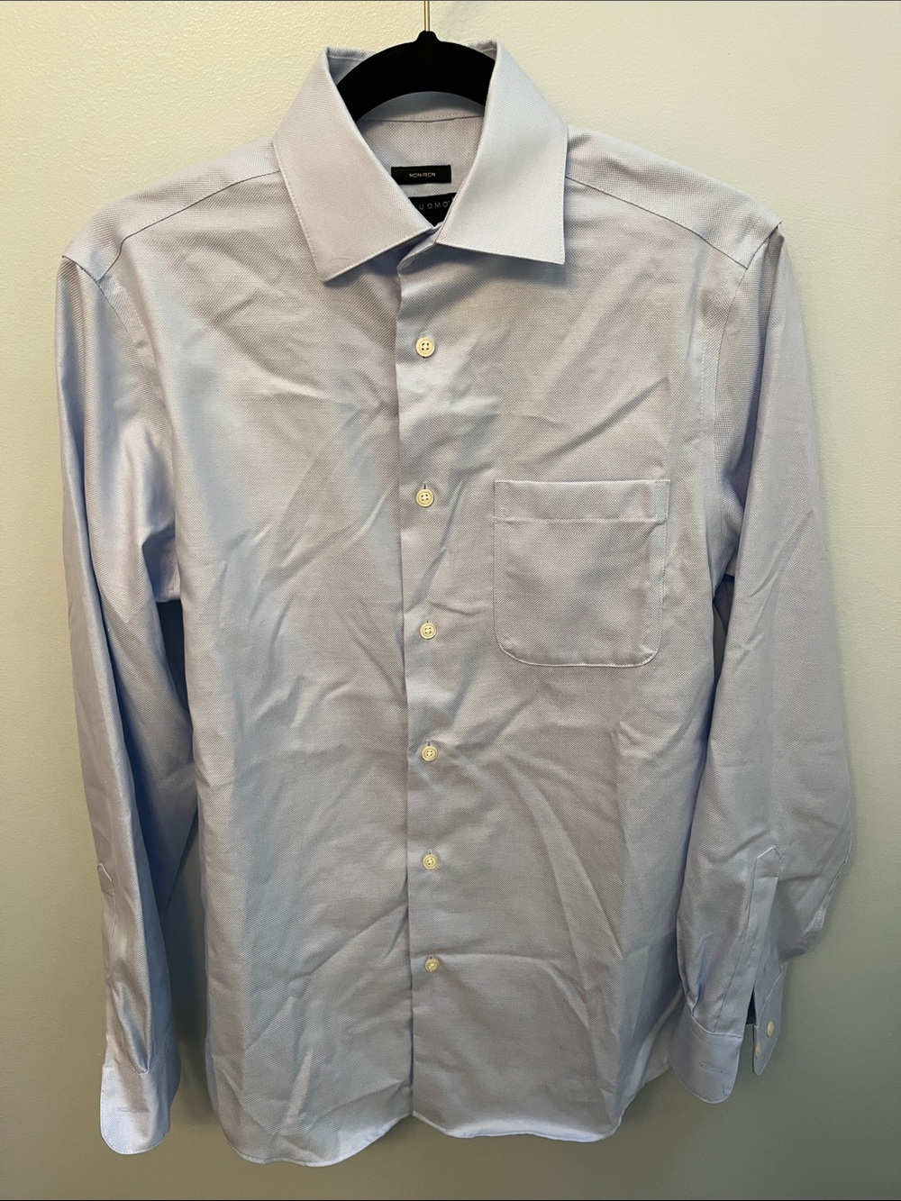 Pronto Uomo Light Blue Long Sleeve Dress Shirt with Chest Pocket